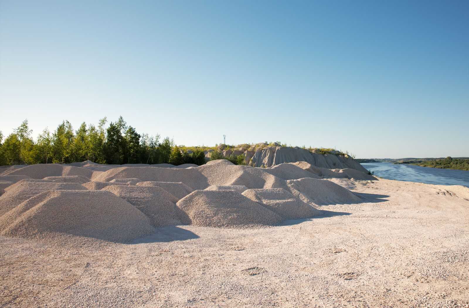 piles of rubble in a quarry